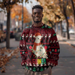 Guinea Christmas Sweatshirt Festive Dove String Lights and Red Black Holiday - African Pride