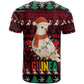 Guinea Christmas T shirt Festive Dove String Lights and Red Black Holiday - African Pride