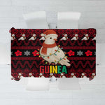 Guinea Christmas Tablecloth Festive Dove String Lights and Red Black Holiday - African Pride