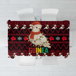 Guinea Christmas Tablecloth Festive Dove String Lights and Red Black Holiday - African Pride