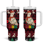 Guinea Christmas Tumbler With Handle Festive Dove String Lights and Red Black Holiday - African Pride