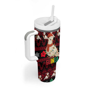 Guinea Christmas Tumbler With Handle Festive Dove String Lights and Red Black Holiday - African Pride