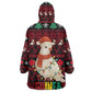 Guinea Christmas Wearable Blanket Hoodie Festive Dove String Lights and Red Black Holiday - African Pride