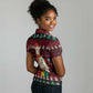 Guinea Christmas Women Polo Shirt Festive Dove String Lights and Red Black Holiday - African Pride