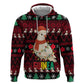 Guinea Christmas Zip Hoodie Festive Dove String Lights and Red Black Holiday - African Pride