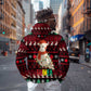 Guinea Christmas Zip Hoodie Festive Dove String Lights and Red Black Holiday - African Pride