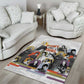 Black History Fight Like A Girl Area Rug African Feminist Icons and Bold Retro Art Style - African Pride