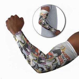 Black History Fight Like A Girl Arm Sleeves African Feminist Icons and Bold Retro Art Style - African Pride