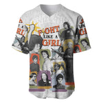 Black History Fight Like A Girl Baseball Jersey African Feminist Icons and Bold Retro Art Style - African Pride