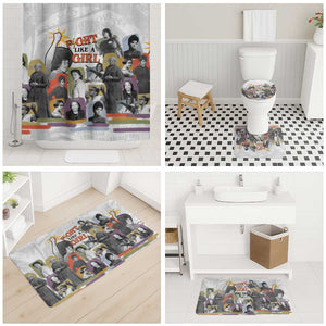Black History Fight Like A Girl Bathroom Set African Feminist Icons and Bold Retro Art Style - African Pride