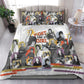 Black History Fight Like A Girl Bedding Set African Feminist Icons and Bold Retro Art Style - African Pride