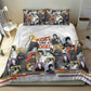 Black History Fight Like A Girl Bedding Set African Feminist Icons and Bold Retro Art Style - African Pride