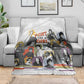 Black History Fight Like A Girl Blanket African Feminist Icons and Bold Retro Art Style - African Pride