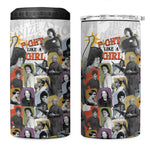 Black History Fight Like A Girl 4 in 1 Can Cooler Tumbler African Feminist Icons and Bold Retro Art Style - African Pride