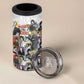 Black History Fight Like A Girl 4 in 1 Can Cooler Tumbler African Feminist Icons and Bold Retro Art Style - African Pride