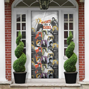 Black History Fight Like A Girl Door Cover African Feminist Icons and Bold Retro Art Style - African Pride