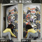 Black History Fight Like A Girl Door Cover African Feminist Icons and Bold Retro Art Style - African Pride