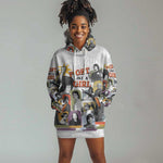 Black History Fight Like A Girl Hoodie Dress African Feminist Icons and Bold Retro Art Style - African Pride