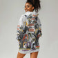 Black History Fight Like A Girl Hoodie Dress African Feminist Icons and Bold Retro Art Style - African Pride