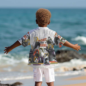 Black History Fight Like A Girl Kid Hawaiian Shirt African Feminist Icons and Bold Retro Art Style - African Pride