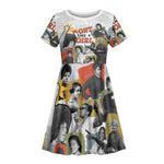 Black History Fight Like A Girl Kid Short Sleeve Dress African Feminist Icons and Bold Retro Art Style - African Pride
