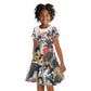 Black History Fight Like A Girl Kid Short Sleeve Dress African Feminist Icons and Bold Retro Art Style - African Pride