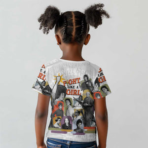 Black History Fight Like A Girl Kid T shirt African Feminist Icons and Bold Retro Art Style - African Pride