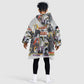 Black History Fight Like A Girl Kid Wearable Blanket Hoodie African Feminist Icons and Bold Retro Art Style - African Pride