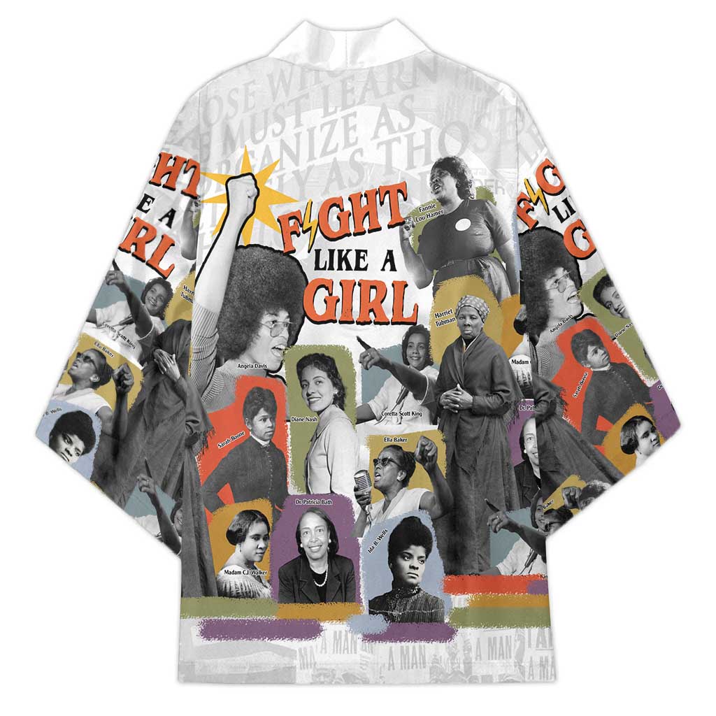 Black History Fight Like A Girl Kimono African Feminist Icons and Bold Retro Art Style - African Pride