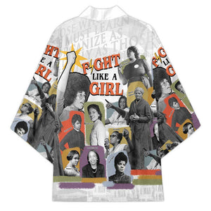 Black History Fight Like A Girl Kimono African Feminist Icons and Bold Retro Art Style - African Pride