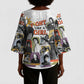 Black History Fight Like A Girl Kimono Sleeve Blouse African Feminist Icons and Bold Retro Art Style - African Pride