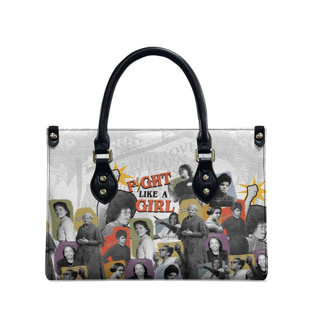 Black History Fight Like A Girl Leather Bag African Feminist Icons and Bold Retro Art Style - African Pride