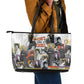 Black History Fight Like A Girl Leather Tote Bag African Feminist Icons and Bold Retro Art Style - African Pride