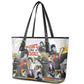 Black History Fight Like A Girl Leather Tote Bag African Feminist Icons and Bold Retro Art Style - African Pride