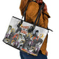 Black History Fight Like A Girl Leather Tote Bag African Feminist Icons and Bold Retro Art Style - African Pride