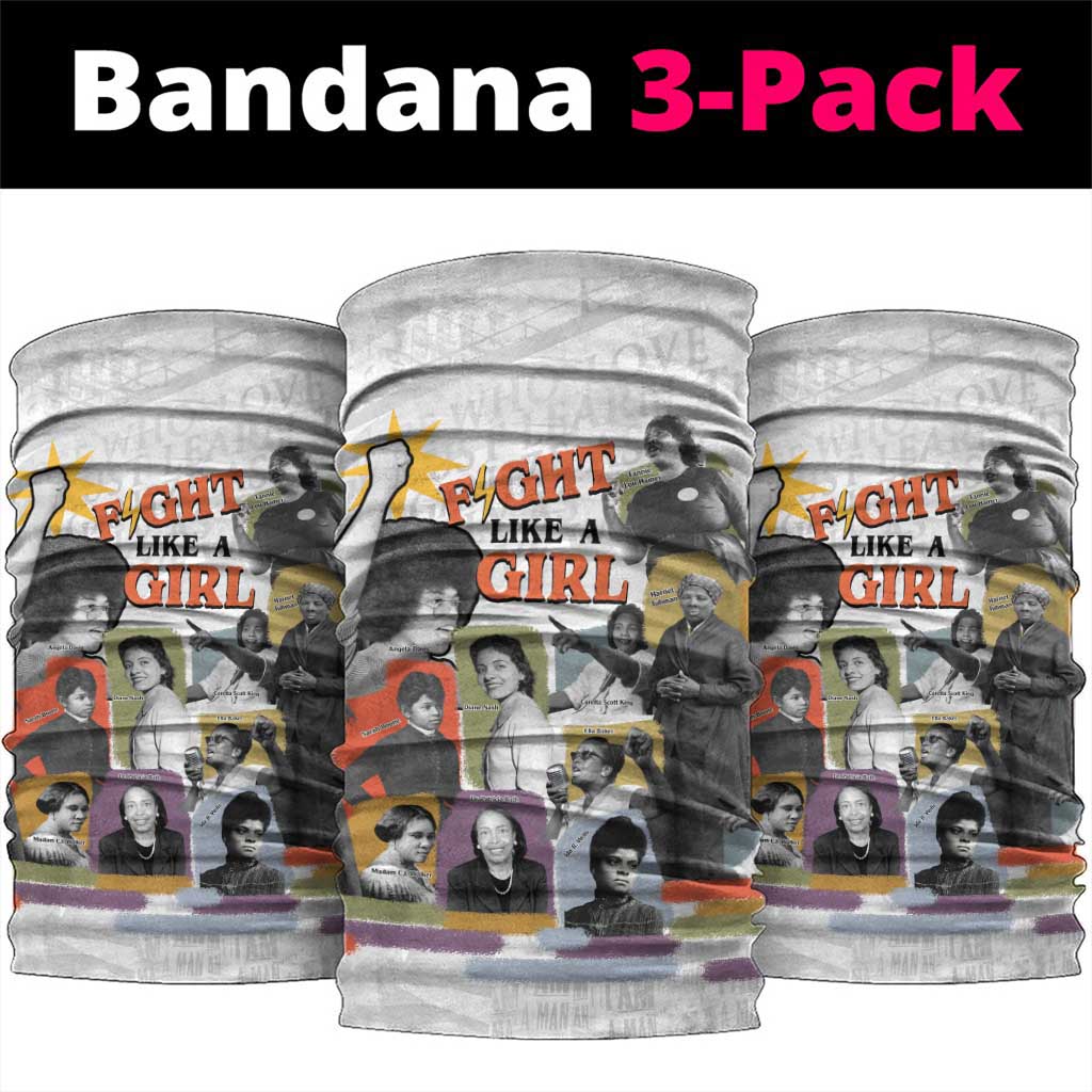Black History Fight Like A Girl Neck Gaiter African Feminist Icons and Bold Retro Art Style - African Pride