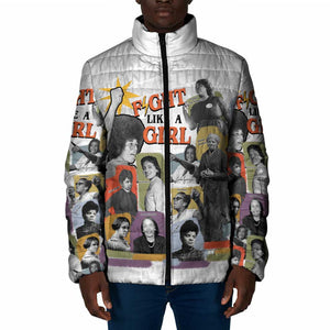 Black History Fight Like A Girl Padded Jacket African Feminist Icons and Bold Retro Art Style - African Pride