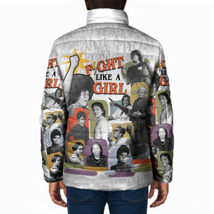 Black History Fight Like A Girl Padded Jacket African Feminist Icons and Bold Retro Art Style - African Pride