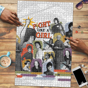 Black History Fight Like A Girl Puzzle African Feminist Icons and Bold Retro Art Style - African Pride