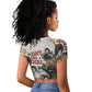 Black History Fight Like A Girl Raglan Cropped T shirt African Feminist Icons and Bold Retro Art Style - African Pride