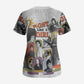 Black History Fight Like A Girl Scrub Top African Feminist Icons and Bold Retro Art Style - African Pride