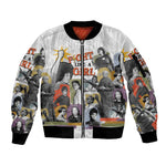 Black History Fight Like A Girl Sleeve Zip Bomber Jacket African Feminist Icons and Bold Retro Art Style - African Pride