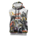 Black History Fight Like A Girl Sleeveless Hoodie African Feminist Icons and Bold Retro Art Style - African Pride