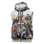 Black History Fight Like A Girl Sleeveless Zip Hoodie African Feminist Icons and Bold Retro Art Style - African Pride