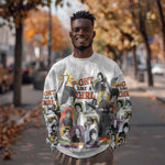 Black History Fight Like A Girl Sweatshirt African Feminist Icons and Bold Retro Art Style - African Pride