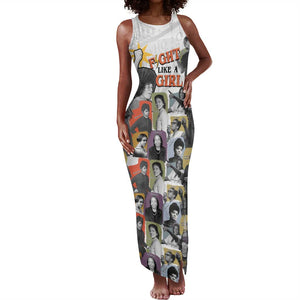 Black History Fight Like A Girl Tank Maxi Dress African Feminist Icons and Bold Retro Art Style - African Pride
