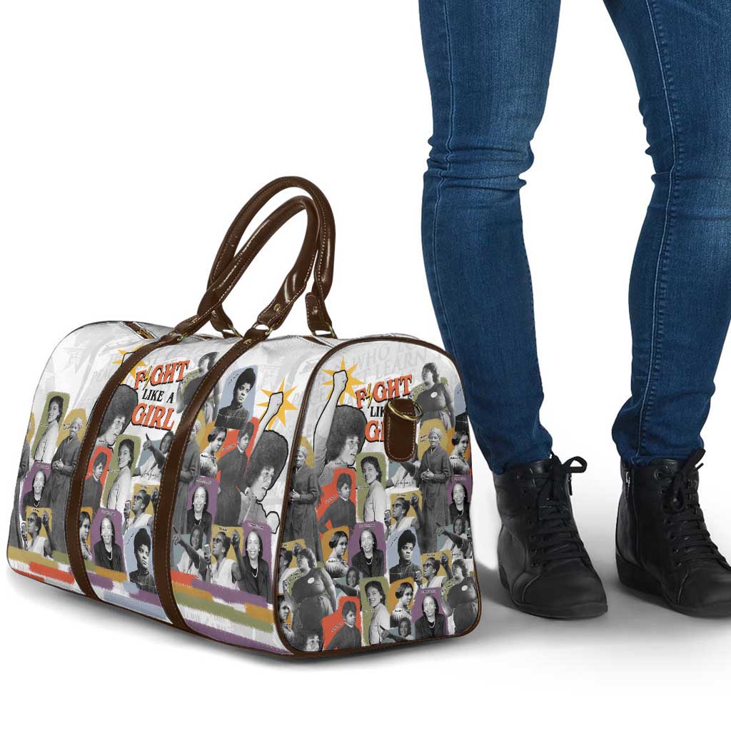 Black History Fight Like A Girl Travel Bag African Feminist Icons and Bold Retro Art Style - African Pride