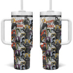 Black History Fight Like A Girl Tumbler With Handle African Feminist Icons and Bold Retro Art Style - African Pride