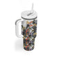 Black History Fight Like A Girl Tumbler With Handle African Feminist Icons and Bold Retro Art Style - African Pride