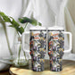 Black History Fight Like A Girl Tumbler With Handle African Feminist Icons and Bold Retro Art Style - African Pride